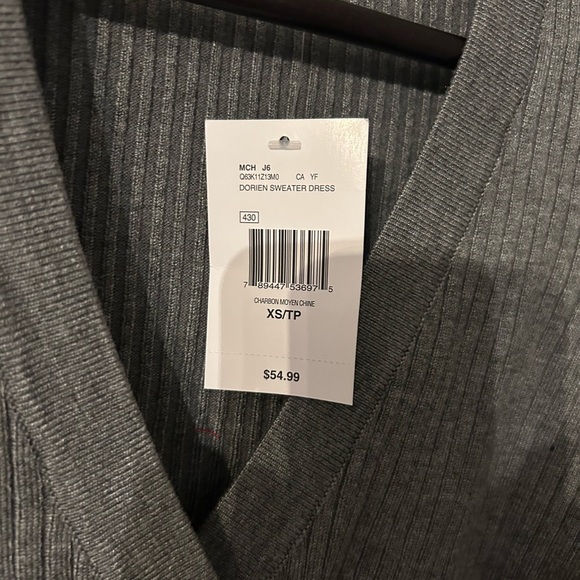 Guess Dorien Ribbed charcoal gray sweater dress - Picture 6 of 7